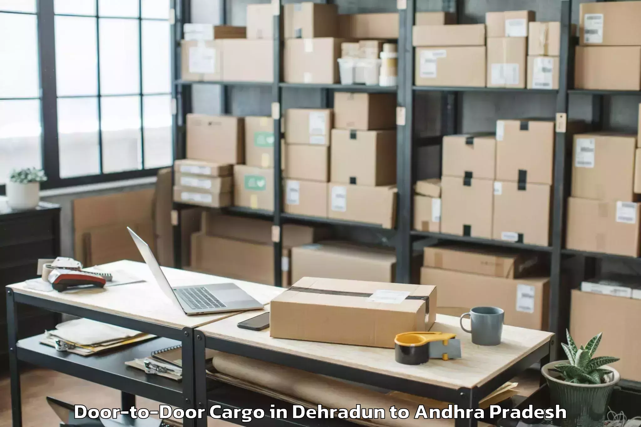 Reliable Dehradun to Nidamanur Door To Door Cargo